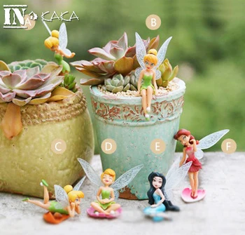 6szt anime kwiat Bajki Główna mikro bajki dekoracja ogrodu dekoracja mech rysunek zabawki terraria miniaturowe lalki DIY akcesoria