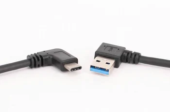 50 szt./lot prostokątny USB C przedłużacz kabla 90 stopni Typ C do USB 3.0 męski prostokątny konwerter, synchronizacja danych z pendriva