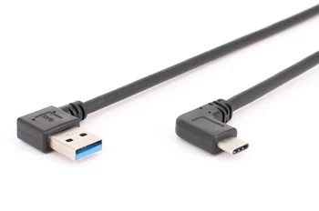 50 szt./lot prostokątny USB C przedłużacz kabla 90 stopni Typ C do USB 3.0 męski prostokątny konwerter, synchronizacja danych z pendriva