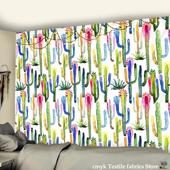 Kaktus gobelin kwiat gobelin roślina gobelin ścienny wykres hippie богемные tkaniny kolorowe psychodeliczne boho