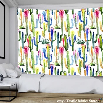 Kaktus gobelin kwiat gobelin roślina gobelin ścienny wykres hippie богемные tkaniny kolorowe psychodeliczne boho