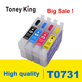 Toney King Refill Ink Cartridge T0731 T0732 T0733 T0734 do drukarki Epson Stylus TX121 CX3900 CX4900 CX5500 CX5501 CX5600