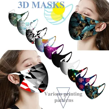 10szt PM2.5 zanieczyszczenia maski kobiety mężczyźni drukowany usta maska do twarzy dorosły kurz oddychająca zaczep na ucho моющаяся ekologiczna maska #F