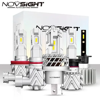 NOVSIGHT 2PCS Mini H7 H4 Led lampy reflektor H11 LED reflektory samochodowe H1 HB3 9005 HB4 9006 6000K 50W 12V 10000LM Auto Head światła przeciwmgielne