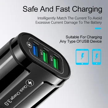 Udyr USB Charger Quick Charge 3.0 EU/US Plug Fast Charging QC 3.0 dla Iphone Samsung Tablet Xiaomi Adapter ładowarki do telefonu