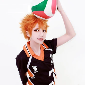 Anime Хайкюу!! Shoyo Hinata cosplay peruka krótka pomarańczowy garnitur grać peruki na Halloween party peruki+czapka peruka