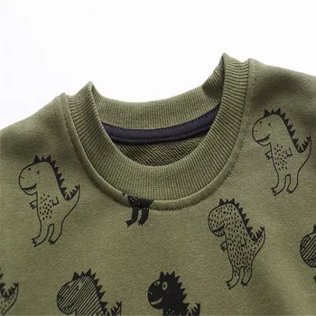 Funnygame z długim rękawem chłopcy swetry dinozaury druku bawełna dziecięca, bawełniana odzież zwierzęta dziewczyny sportowe koszule na jesień wiosna