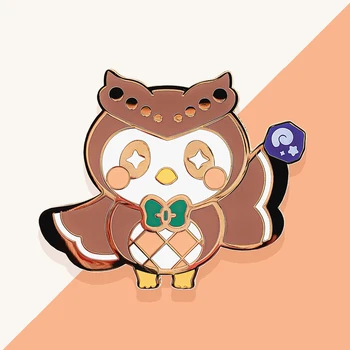 Prostak NPC Kawaii Blathers Hard Emal Pin New Horizons Cartoon Animals Owl Brooch Animal Crossings Fans Collect Medal Jewelry
