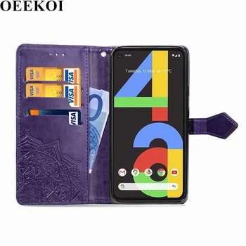 OEEKOL Datura Flower Flip Cover PU skórzany portfel etui na Google Pixel 4a