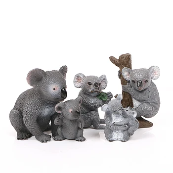 Zwierzęta leśne zoo plastikowe modele symulacja australijski zwierząt cute Koala model figurki rodzinne figurki zestawy zabawek zabawki dla dzieci