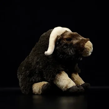 Pluszowe zabawki miękka lalka zwierzę model symulacyjny Ovibos moschatus Muskox piżmowy bull prezent na urodziny 1szt