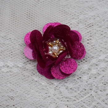 10 szt. cekinów łaty z koronki tkaniny kwiaty DIY akcesoria do ubrań sweter ozdobiony 3D kwiat patch do odzieży, torby, buty