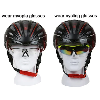 Locle kask podwójne warstwy pleśni droga Góra MTB TT jazda na Rowerze kask, rower, kask, okulary przeciwsłoneczne 54-60 cm