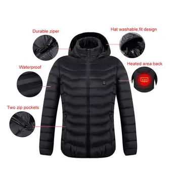 8 obszarów z podgrzewaną wodą kurtka outdoor kamizelka Mężczyźni Kobiety płaszcz USB ładowanie elektryczny długie rękawy ogrzewanie kurtki z kapturem ciepła zima woda termalna