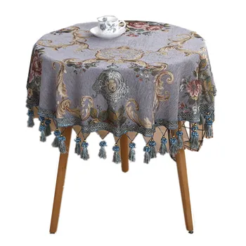 Luksusowy Europejski okrągły obrus chenille obrus z zestawu ręcznie Royal Vintage Table Covers Art stół mata