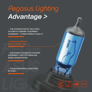 PEGASUS Car halogenowy Reflektor H1 H3 H4 H7 H11 HB3 9005 HB4 9006 HIR2 9012 PSX24W H15 H16 1100lm auto lampa reflektor 6000 Do