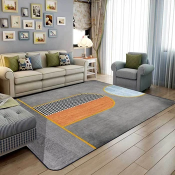 Urządzony w luksusowym geometryczny dywan i dywan sypialnia Dzieci gry dla Dzieci pełzanie dywanik dywaniki pomarańczowy szary salon kuchnia Antypoślizgowy dywanik