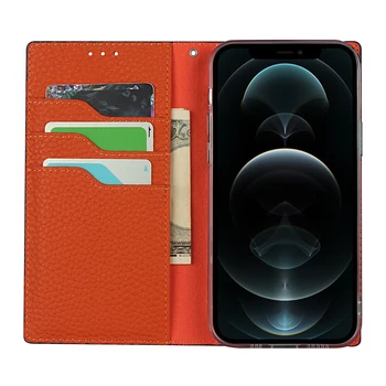 Księgarnia portfel dla iPhone 12 Mini / iphone12/ 12pro/ 12 pro max urządzony w luksusowym etui z naturalnej skóry klapka karty Coque telefon akcesoria
