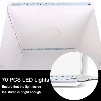 17-calowy przenośny studio fotograficzne zdjęcia, ulepszona wersja Led Light Portable Mini Photo Light Box Studio With 2Pcs Led Light