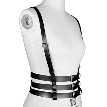 Fullyoung Sexy Female PU Chest Leather Szelki Body Belts regulowana talia bondage podwiązki punk erotyczne szelki pasy Need for speed
