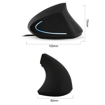 Pionowa ergonomiczna mysz przewodowa 6 klawiatura optyczna myszka kolorowe led 3200DPI Gaming Mause z kompletem podkładek pod myszy do KOMPUTERÓW przenośnych
