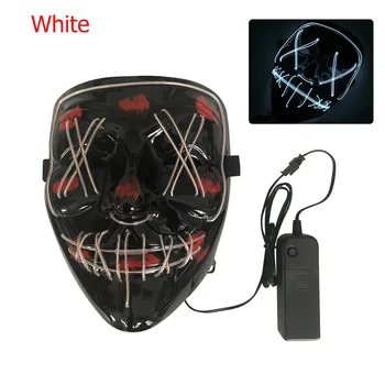 Led Halloween Mask Rave Party Maskowy Masquerade Masks Neon Maske Light Glowing Costume Cosplay Horror Led Mask EL Wire Light up