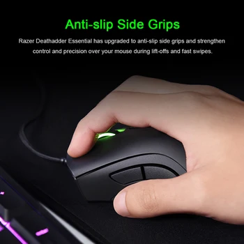 Oryginalny Razer DeathAdder Essential przewodowa mysz optyczna czujnik myszy 5 niezależnych przycisków do laptopa PC Gamer