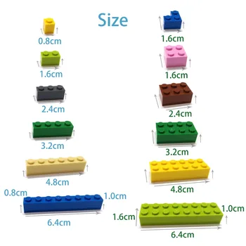 20 szt./lot bloki DIY High 1x8 Dots16Color cegły rozmiar kompatybilny z lego, klocki dla dzieci zabawki edukacyjne dla dzieci