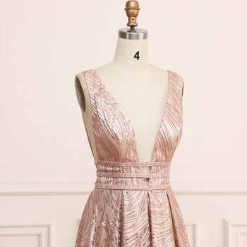 Anty długa sukienka złota cekiny sukienka 2019 dla kobiet błyszczące sexy vestidos de fiesta V szyi z odkrytymi plecami szlafrok de wieczór
