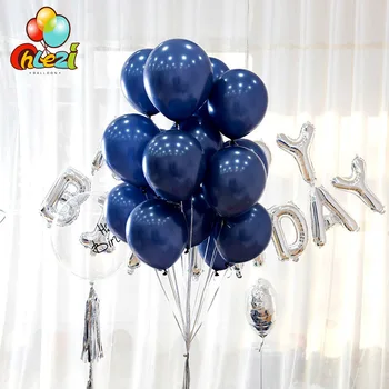 1 zestaw 12 cali Noctiluca niebieski latex balon 18 cali serce matowe ciemno-niebieskie balony urodziny ślub dekoracje dostawy