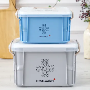 Organizator Apteczki Pierwszej Pomocy, Plastikowe Pudełko Do Przechowywania Medyczny Skrzynka Wielowarstwowa Dot Nordic Family Organization Box