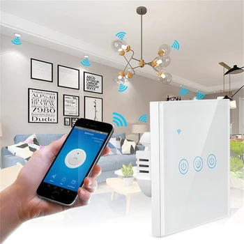 1/2/3/4 Gang WiFi Smart Touch Switch 170-240V Home Wall Button dla Alexa i Google Home Assistant EU Standard Smart Home