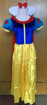 Śnieżnobiały Księżniczka dorosły garnitur dla kobiet Halloween karnawał kostiumy cosplay dziewczyny sukienka + nakrycia głowy Feminina długa sukienka