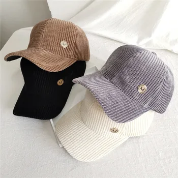 202010-mayfanji classic solid corduroy letters leisure baseball hat men women leisure visors cap