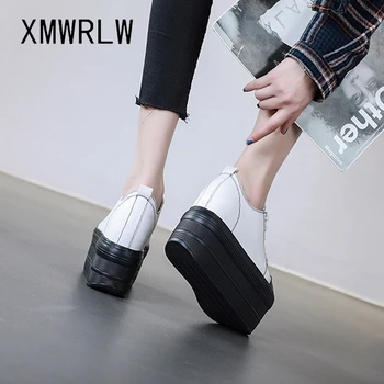 XMWRLW Damskie trampki na platformie 2020 jesień zasznurować casual buty do biegania dla kobiet na płótnie buty z gruba podeszwa Damskie trampki na platformie