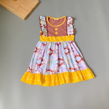 2020 NEW girl Summer Easter bunny rabbit wzór frock butik dzieci dzieci dzieci z plisami little girl princess dress