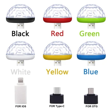 USB Stage Lamp Car LED lampa Dekoracyjna Mini RGB Atmosphere Light Car-Auto styling Interior Lights for Festival Party Karaoke