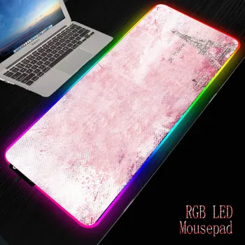 MRG Pink Tower Landscape Rubber Mouse Pad RGB Mousepad tenis dywan duże maty do kontrolera Locking Edge Natural Rubber Mouse Pad