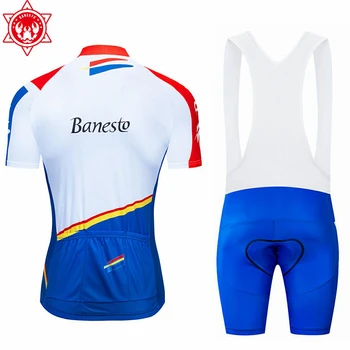 Banesto Cycling Jersey 2020 Pro Team Men Cycling Set Racing Bike Clothing Suit Oddychającym Mountain Bike Clothing Sportwears