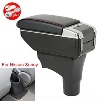Nissan Sunny podłokietniki samochodu podłokietnik skrzynia centralny schowek modyfikacja akcesoria z USB LED light