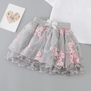 EACHIN Girls spódnice Moda Baby Girl dzieci suknia spódnica dziecko dziecięca haft krótka spódnica Księżniczka tiul bujne spódnice