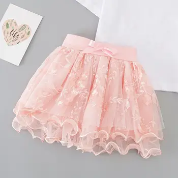 EACHIN Girls spódnice Moda Baby Girl dzieci suknia spódnica dziecko dziecięca haft krótka spódnica Księżniczka tiul bujne spódnice