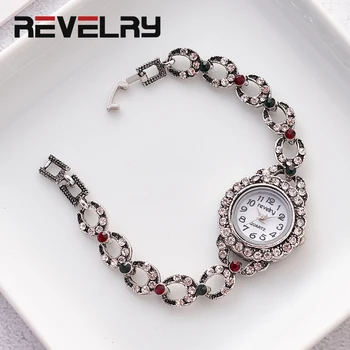 Ucztowanie top marka kobiety bransoletka zegarki luksusowe rhinestone kobiet zegarek sukienka kobiety moda casual stop Quartz wrist watch