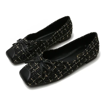 Koreański styl kwadratowa głowa buty damskie cebula płaskie buty Damskie płytkie poślizgu na buty damskie mokasyny buty Damskie markowe buty
