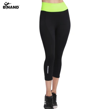 BINAND Women elastyczne sportowe spodnie do jogi Running Exercise Tight Fitness Gym Quick Dry Training Pants Workout Oddychającym Capris