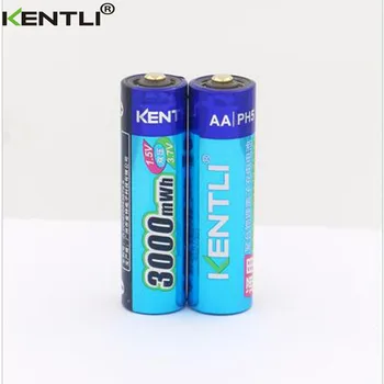 KENTLI 2 szt./lot stabilne napięcie 3000mWh baterie AA 1.5 V bateria litowo-polimerowa bateria do kamery itp