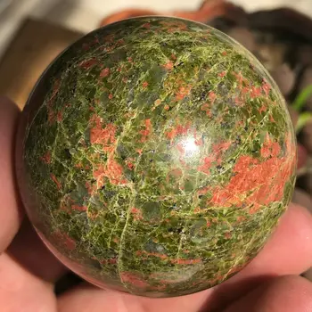 Wspaniały 50mm Унакит lecznicza kula Kryształ Kamień mineralny próbki Reiki
