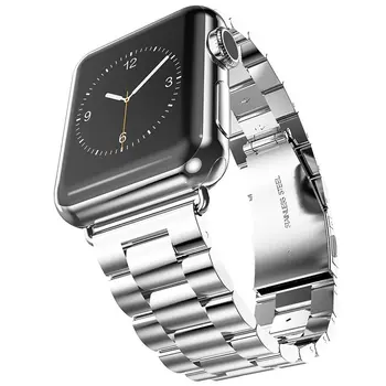 Modny pasek ze stali nierdzewnej dla apple 42 mm/38 mm/44 mm/40 mm dla serii mc 4/3/2/1 smart watch watchband+narzędzie regulacji rozmiaru