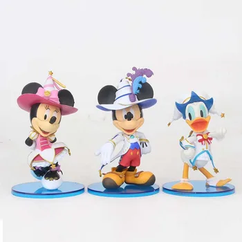 3 szt./kpl. Disney anime figurki Minnie Myszka Miki Kaczor Donald pomnik PVC figurka kolekcjonerska model zabawki dla dzieci prezent