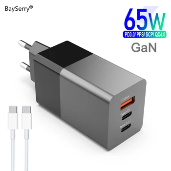 BaySerry 65W Gan Charger USB Type C PD Quick Charge 4.0 3.0 przenośny szybka ładowarka dla iPhone 12 Pro Samsung Xiaomi laptop tablet